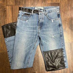 McQ by Alexander McQueen Denim/Leather Jeans